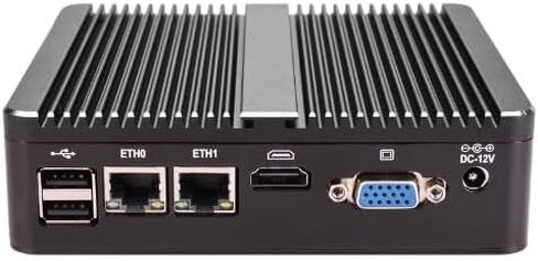 Fanless Firewall Appliance Mini PC,Intel Core i5-7300U,2 Cores and 4 Threads,on-Board 2*Intel Realtek RTL8111H Gigabit Card,Support 2*DDR4,2*COM,1*VGA and 1*HDMI Interface (4GB RAM 64GB SSD) in Saudi Arabia