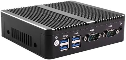Fanless Firewall Appliance Mini PC,Intel Core i5-7300U,2 Cores and 4 Threads,on-Board 2*Intel Realtek RTL8111H Gigabit Card,Support 2*DDR4,2*COM,1*VGA and 1*HDMI Interface (4GB RAM 64GB SSD) in Saudi Arabia