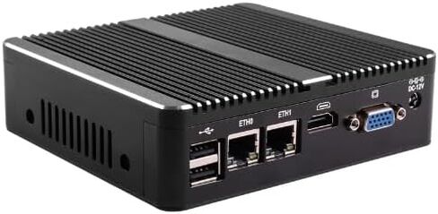 Fanless Firewall Appliance Mini PC,Intel Core i5-7300U,2 Cores and 4 Threads,on-Board 2*Intel Realtek RTL8111H Gigabit Card,Support 2*DDR4,2*COM,1*VGA and 1*HDMI Interface (4GB RAM 64GB SSD) in Saudi Arabia