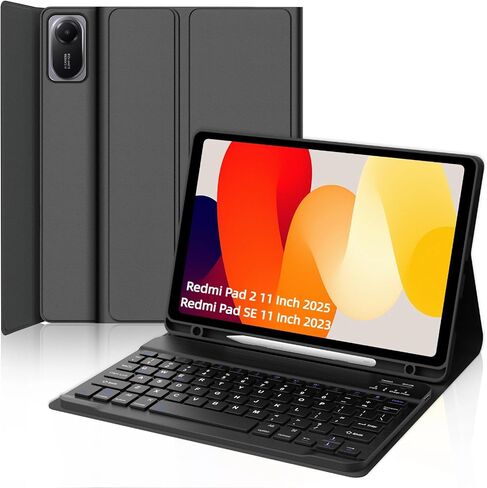 بالنسبة إلى Xiaomi Redmi Pad SE 11 بوصة 2023 مع لوحة المفاتيح ، إضاءة 7Color الخلفية ، لوحة تتبع متعددة اللمس ، حالة لوحة مفاتيح بلوتوث اللاسلكية القابلة للفصل مع حامل القلم ، الضوء والضوء ، القابل للشحن ، الأسود in Saudi Arabia