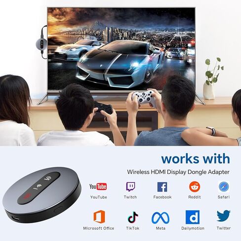 محول دونجل عرض HDMI لاسلكي - دونجل Miracast مع AirPlay DLNA، لبث الفيديو/الصوت من الهاتف، والكمبيوتر المحمول إلى HDTV، والشاشة، وجهاز العرض in Saudi Arabia