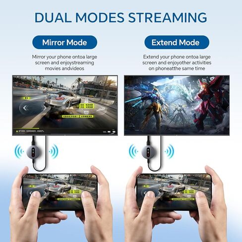 محول دونجل عرض HDMI لاسلكي - دونجل Miracast مع AirPlay DLNA، لبث الفيديو/الصوت من الهاتف، والكمبيوتر المحمول إلى HDTV، والشاشة، وجهاز العرض in Saudi Arabia