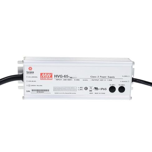 يعني جيدا HVG 65W 24V 2.71A LED سائق، HVG-65-24A AC-DC الجهد الحالي المستمر تحويل التيار الكهربائي محول محول مع IP65، PFC، تيار الإخراج والجهد قابل للتعديل in Kuwait