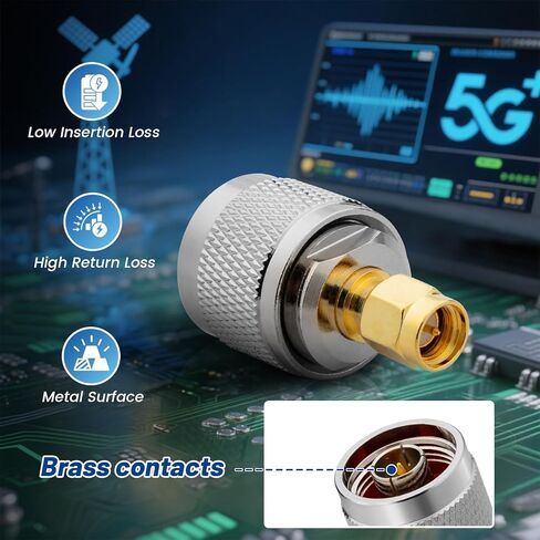 Anina 4 Pack SMA to N-Type Adapter Kit SMA Male/Female Coaxial Connectors for Ham Radio/5G/ WiFi Antenna, Test Equipment in Saudi Arabia