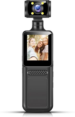 NUOBESTY Mini Sports Camera: Body Worn Cam with Audio and Video - Action 4K Clip-On Recorder Wearable Chest Camera for Travel Meetings in Saudi Arabia