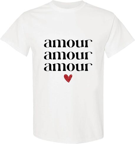 Amour Amour Amour Short Sleeve Unisex Tee Shirt | Family Matching |Baby, Kids & Adult Sizes 1512 in Saudi Arabia