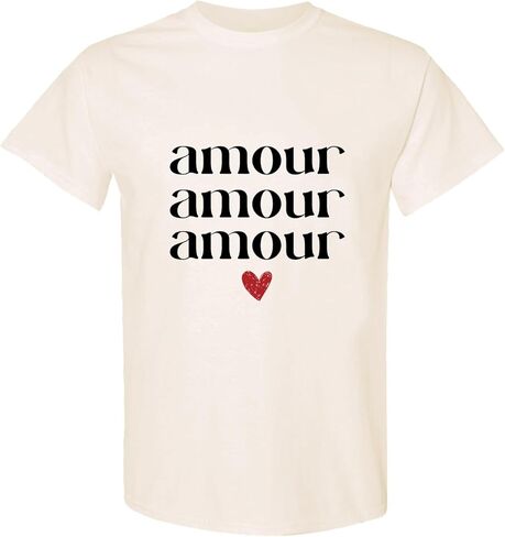Amour Amour Amour Short Sleeve Unisex Tee Shirt | Family Matching |Baby, Kids & Adult Sizes 1512 in Saudi Arabia