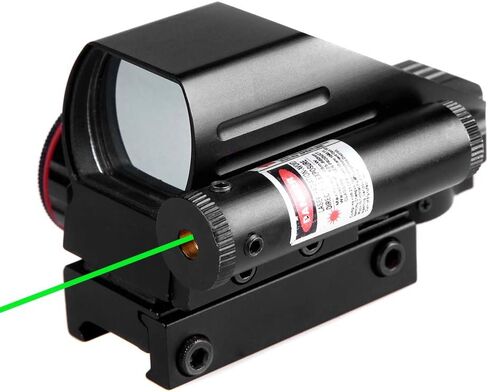 Red & Green Dot Sight, 4 Reticles Reflex Sight Fits Picatinny Rail, Brightness Adjustable in Saudi Arabia
