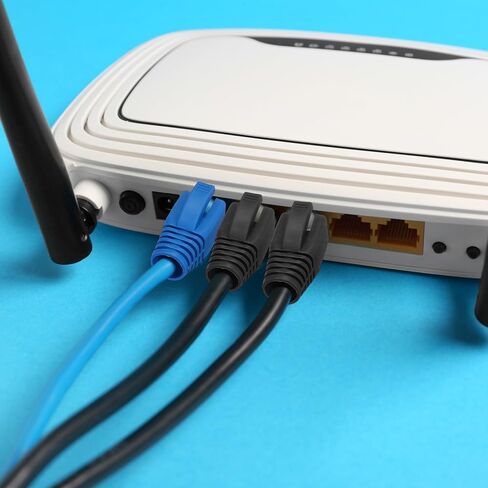 MECCANIXITY 50 حزمة غطاء حذاء كابل موصل، Cat6A Cat7/7A إيثرنت كابل شبكة التمهيد، قطر الفتحة 8 مم (أزرق) in Kuwait