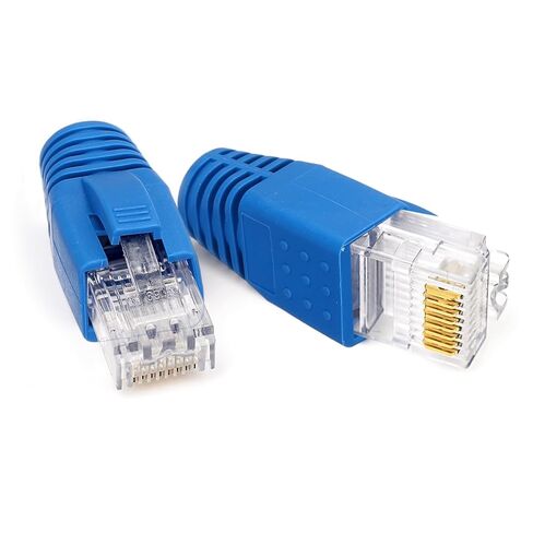 MECCANIXITY 50 حزمة غطاء حذاء كابل موصل، Cat6A Cat7/7A إيثرنت كابل شبكة التمهيد، قطر الفتحة 8 مم (أزرق) in Kuwait