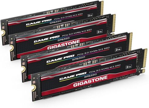 Gigastone M.2 SSD 2 تيرابايت (4 حزم) PCIe 3.0 NVMe SSD 2,600 ميجابايت/ثانية محركات الأقراص الصلبة الداخلية للألعاب ذات الحالة الصلبة ترقية تخزين الكمبيوتر المحمول بسرعة عالية للاعبين ومبدعي التصميم الجرافيكي محترفي تكنولوجيا المعلومات PCIe Gen3x4 in Kuwait