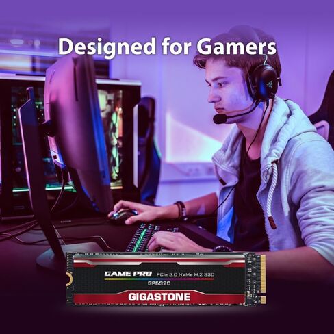Gigastone M.2 SSD 2 تيرابايت (4 حزم) PCIe 3.0 NVMe SSD 2,600 ميجابايت/ثانية محركات الأقراص الصلبة الداخلية للألعاب ذات الحالة الصلبة ترقية تخزين الكمبيوتر المحمول بسرعة عالية للاعبين ومبدعي التصميم الجرافيكي محترفي تكنولوجيا المعلومات PCIe Gen3x4 in Kuwait