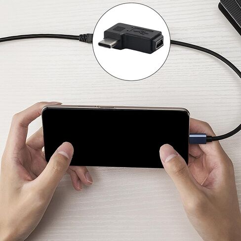 5Pin USB Female to C Male Converter Connector for Phone Laptop Digital Camera 90 Degree Type-C to 5Pin Adapter Charging and Data Transfer Adapter in Saudi Arabia