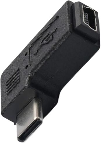5Pin USB Female to C Male Converter Connector for Phone Laptop Digital Camera 90 Degree Type-C to 5Pin Adapter Charging and Data Transfer Adapter in Saudi Arabia