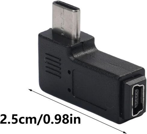 5Pin USB Female to C Male Converter Connector for Phone Laptop Digital Camera 90 Degree Type-C to 5Pin Adapter Charging and Data Transfer Adapter in Saudi Arabia