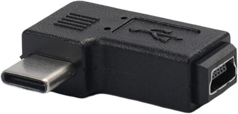 5Pin USB Female to C Male Converter Connector for Phone Laptop Digital Camera 90 Degree Type-C to 5Pin Adapter Charging and Data Transfer Adapter in Saudi Arabia