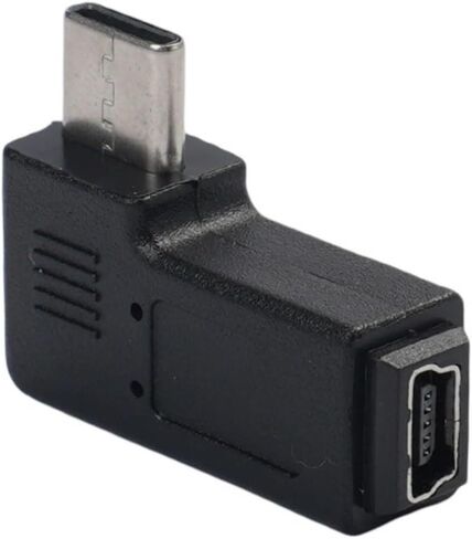 5Pin USB Female to C Male Converter Connector for Phone Laptop Digital Camera 90 Degree Type-C to 5Pin Adapter Charging and Data Transfer Adapter in Saudi Arabia