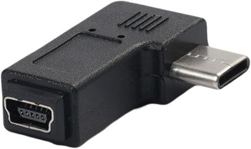 5Pin USB Female to C Male Converter Connector for Phone Laptop Digital Camera 90 Degree Type-C to 5Pin Adapter Charging and Data Transfer Adapter in Saudi Arabia
