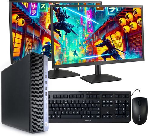 كمبيوتر HP EliteDesk 800 G4، Intel i5-8500، ذاكرة وصول عشوائي DDR4 سعة 32 جيجابايت، 1 تيرابايت NVMe M.2، Windows 11 Pro، شبكة WiFi داخلية 6 AX200، لوحة مفاتيح وماوس Cherry، شاشة LCD مزدوجة 24 بوصة (متجددة) (800G4 + إعداد LCD مزدوج 24 بوصة) in Kuwait