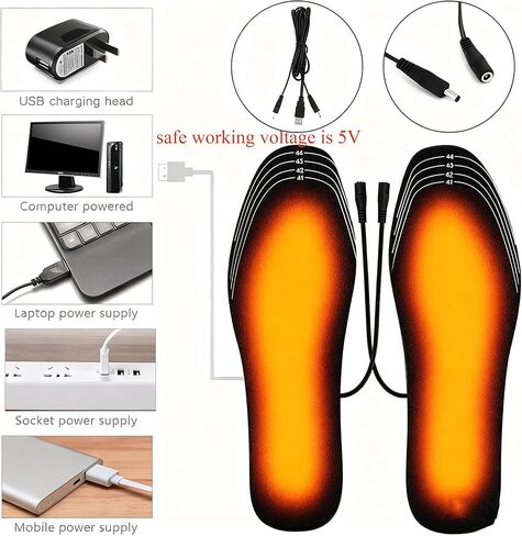 USB ساخنة النعال قابلة للشحن التدفئة النعال أحجام متعددة الكهربائية جهاز تدفئة القدمين حصيرة للتخييم وصيد الأسماك والمشي لمسافات طويلة in Kuwait