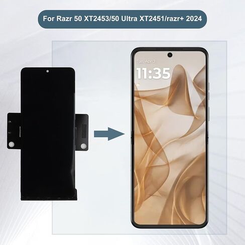 مجموعة محول رقمي لشاشة LCD بديلة تعمل باللمس متوافقة مع Moto Razr 50 XT2453/50 Ultra XT2451/razr+ 2024 6.9 بوصة مع أدوات (أسود) in Saudi Arabia