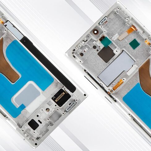 بديل شاشة OLED لهاتف Samsung Galaxy S22 Ultra 5G لشاشة Samsung S22 Ultra 5G LCD SM-S908 SM-S908B مجموعة محول رقمي للشاشة تعمل باللمس مع إطار، إصدار الولايات المتحدة، فضي in Kuwait