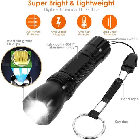 LED Flashlights, Mini Camping Tactical Flashlight with High Lumen, Handheld Pen Light, Powerful Bright Versatile Flash Light for Outdoor, Home, Cycling, Hiking, Emergency in Saudi Arabia