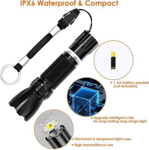 LED Flashlights, Mini Camping Tactical Flashlight with High Lumen, Handheld Pen Light, Powerful Bright Versatile Flash Light for Outdoor, Home, Cycling, Hiking, Emergency in Saudi Arabia