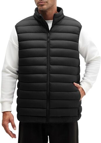 WHN Men's Puffer Vest Outerwear Lightweight Warm Winter Packable Insulated Zipper Sleeveless Jacket for Golf Running in Saudi Arabia