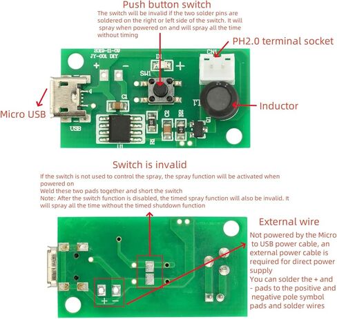 5 قطعة وحدة البخاخة بالموجات فوق الصوتية 5 فولت USB المرطب البخاخة لوحة دوائر كهربائية متوافقة مع معدات تجربة الحضانة ذاتية الصنع in Kuwait