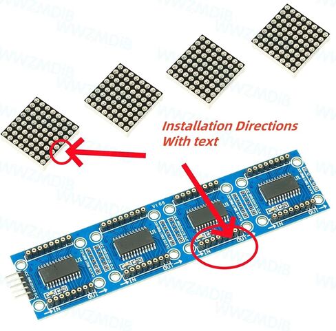 لوحة مصفوفة LED WWZMDiB 5V MAX7219 مقاس 8x8x4 متوافقة مع Arduino DIY (WWZ0506) in Saudi Arabia