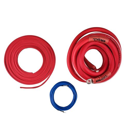 DS18 AKIT0.RD 0-GA مجموعة أسلاك تركيب مكبر الصوت مع حامل الصمامات 250A، ما يصل إلى 3500 واط RMS، سلك فائق المرونة، طقم أسلاك أمبير، طقم أسلاك أمبير 0 مقياس - أحمر in Kuwait
