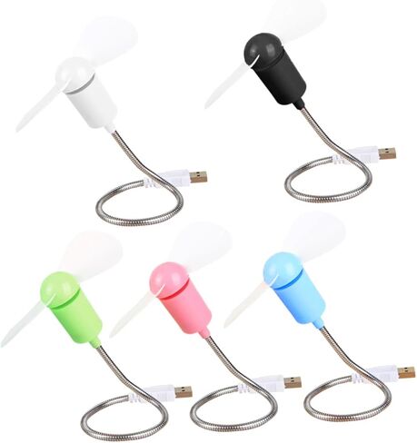 5 قطع من مراوح USB الصغيرة المرنة الصغيرة الهادئة لتبريد الكمبيوتر المحمولة الشخصية للسفر المكتبي - لون عشوائي in Kuwait