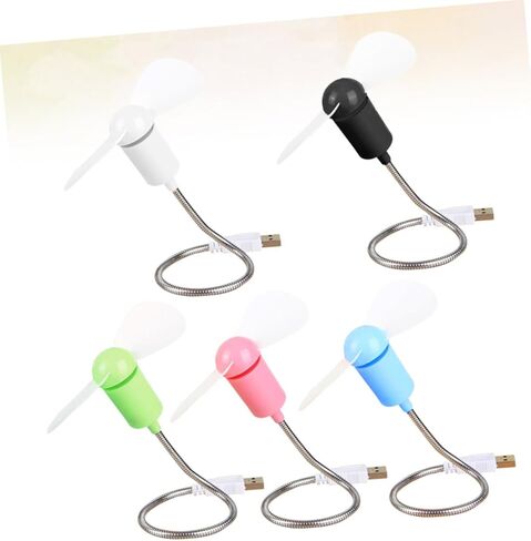5 قطع من مراوح USB الصغيرة المرنة الصغيرة الهادئة لتبريد الكمبيوتر المحمولة الشخصية للسفر المكتبي - لون عشوائي in Kuwait
