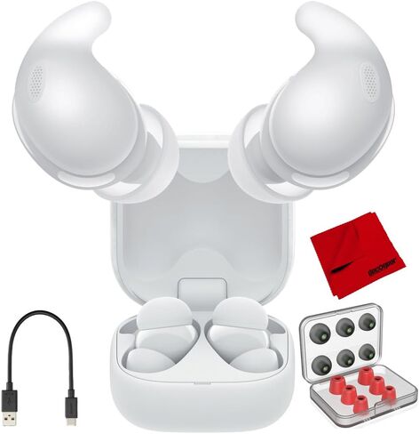 Sony LinkBuds Fit | Official USA Model | Truly Wireless Noise Canceling Earbud Headphones WFLS910N/B | Black Bundle with Deco Essentials 6 Pairs of Earbud Tips and More in Saudi Arabia