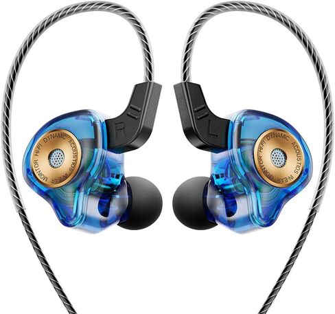 سماعات أذن QKZ AK6 فائقة السلكية للألعاب داخل الأذن، سماعات IEM مع ميكروفون، DEEP BASS HiFi عزل الضوضاء سلكي لمقبس 3.5 مم لمكالمات الفيديو وألعاب الموسيقى - أسود in Kuwait