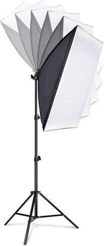 Studio Photography Light Kit, 85W Bi Color Temperature 3000-6000K Adjustable LED Video Light with Large 50x70cm Softbox, Remote Control and Backdrop Set, for Studio Portrait and Video Shooting in Kuwait