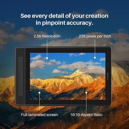 HUION Kamvas Pro 13 2.5K QHD Graphics Monitor Drawing Tablet and Large Size Glove in Saudi Arabia