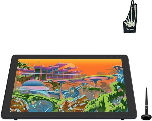 HUION Kamvas 22 Plus QLED Drawing Tablet with Full-Laminated Screen USB-C Connection 140% sRGB Tilt, 21.5 inch Graphics Art Tablet and HUION Skeleton Artist Glove in Saudi Arabia