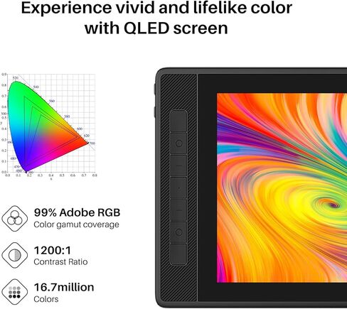 HUION Kamvas Pro 13 2.5K QHD Graphics Monitor Drawing Tablet and HUION 10 Pack Replacement Nibs PN05A in Saudi Arabia