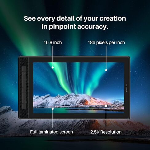 HUION KAMVAS Pro 16 2.5K QHD Drawing Tablet with Screen and Large Size Glove in Saudi Arabia