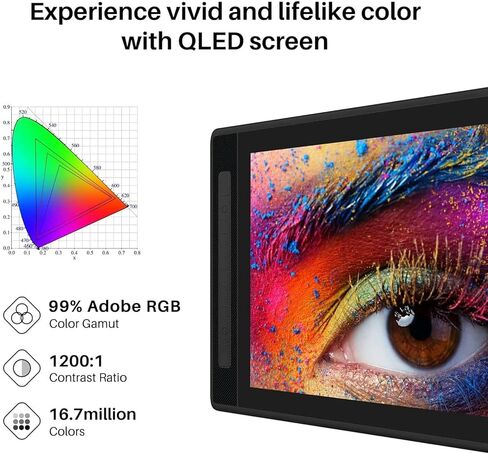 HUION KAMVAS Pro 16 2.5K QHD Drawing Tablet with Screen and Large Size Glove in Saudi Arabia