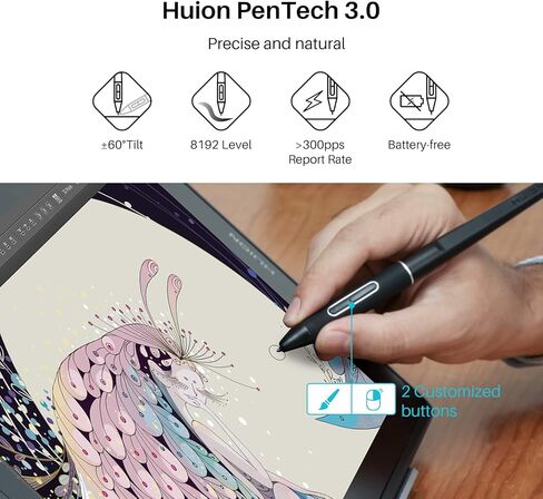 HUION KAMVAS Pro 16 2.5K QHD Drawing Tablet with Screen and Large Size Glove in Saudi Arabia