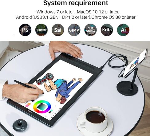 HUION KAMVAS Pro 16 2.5K QHD Drawing Tablet with Screen and Large Size Glove in Saudi Arabia