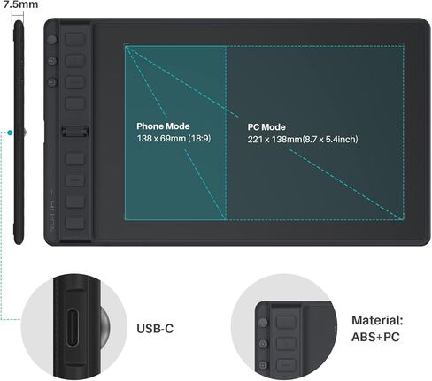 HUION Inspiroy 2 Medium Drawing Tablet and Large Size HUION Artist Drawing Glove in Saudi Arabia