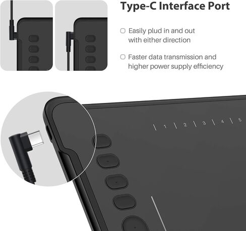 تابلت رسم جرافيك HUION Inspiroy H1161، شريط لمس وتابلت رسم ضغط قلم 8192 مع قلم خالٍ من البطارية، 10 مفاتيح اختصار وقفاز كبير الحجم in Saudi Arabia