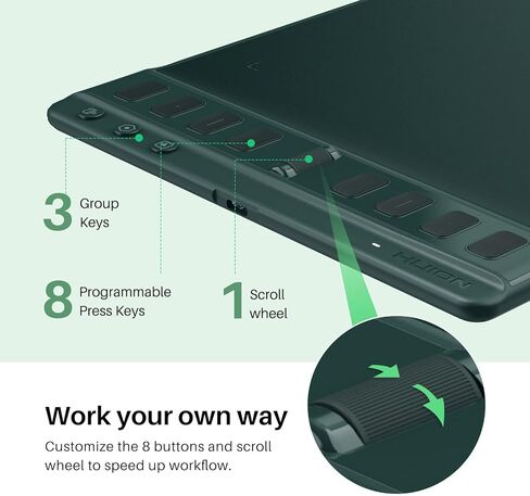 تابلت الرسم HUION Inspiroy 2 متوسط ​​الحجم وقفاز فنان كبير الحجم من HUION in Saudi Arabia
