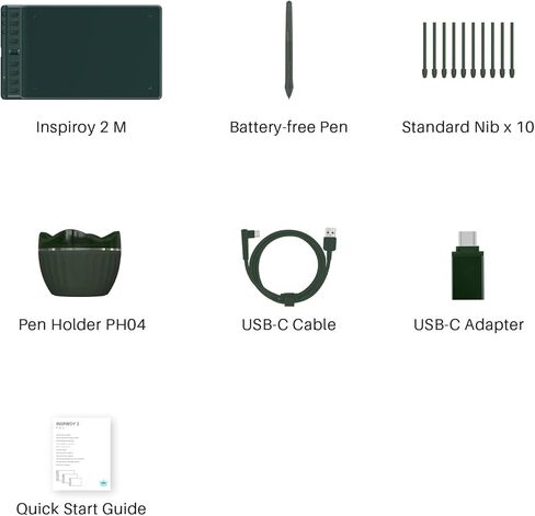 تابلت الرسم HUION Inspiroy 2 متوسط ​​الحجم وقفاز فنان كبير الحجم من HUION in Saudi Arabia