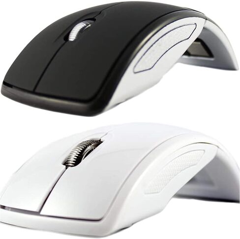 SANOXY 2X Value Pack for Microsoft Laptop 2.4ghz Wireless Foldable Folding Arc Optical Mouse USB (Black and White) in Saudi Arabia