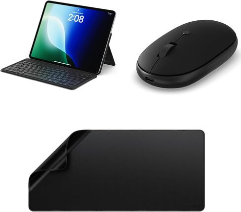 Satechi OntheGo Keyboard & Mouse & Desk Mat, Bluetooth, USB-C Rechargeable, Wireless - Black in Saudi Arabia